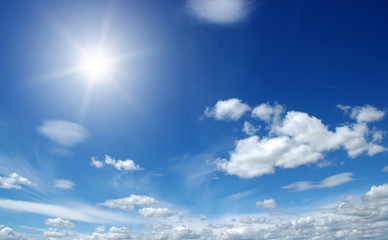 sun on blue sky