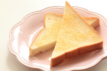 butter toast on dish