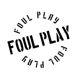 Foul Play rubber stamp. Grunge design with dust scratches. Effects can be easily removed for a clean, crisp look. Color is easily changed.