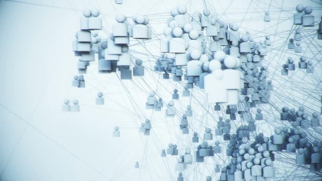 A growing social network: Render depicting clusters of digitally connected social groups.