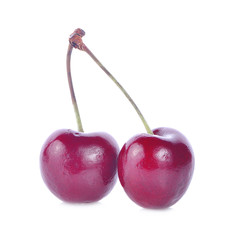 Cherries isolated on white background