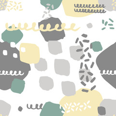 Pastel colors doodle abstract seamless pattern. Part three.