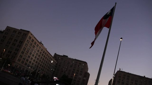 Chilean flag at night