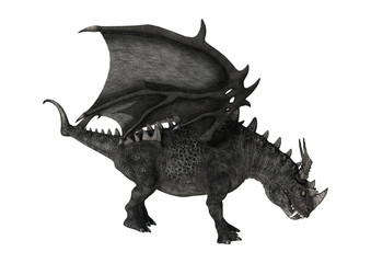Naklejka premium 3D Rendering Fantasy Dragon on White