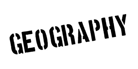 Geography rubber stamp. Grunge design with dust scratches. Effects can be easily removed for a clean, crisp look. Color is easily changed.