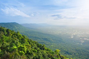 Naklejka na ściany i meble Mountains and beautiful view of landscape in Chaiyaphum, Thailand.