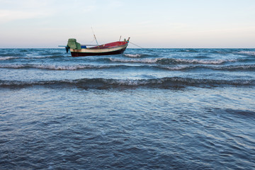 Traditional fishing boat in the sea.