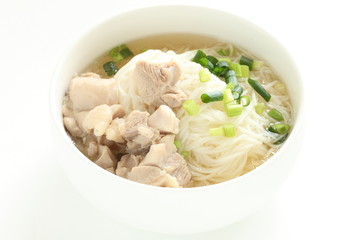 Japanese food, chicken and somen noodles for summer cuisine image