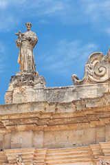 Fototapeta na wymiar Beautiful Matera, church of San Francesco facade detail, Basilicata, Italy