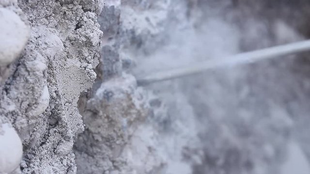 Drilling stone wall