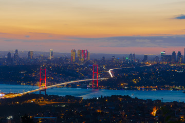 The Bosphorus Bridge connecting Europe and Asia