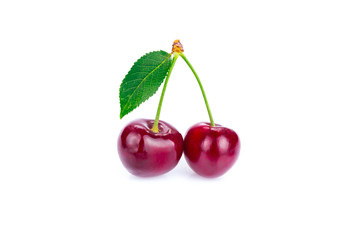 Cherry on white background