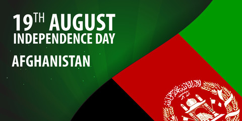Independence day of Afghanistan. Flag of Afghanistan. Patriotic Banner. Vector illustration.