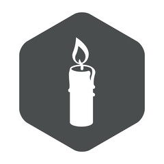 Icono plano vela en hexagono gris