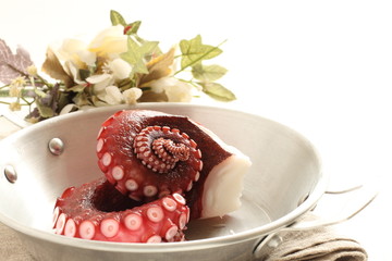 Japanese boiled octopus for freshness food ingredient image