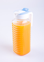 Orange juice or Orange juice in jug on background.