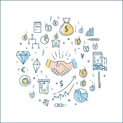 Bussines, finance, money line concept
