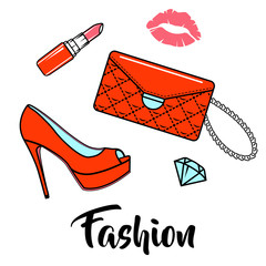 Fashion accessories vector illustration.