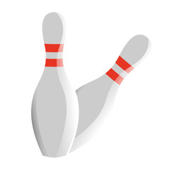 Two Bowling Pins About to Fall Illustration Isolated - Strike!