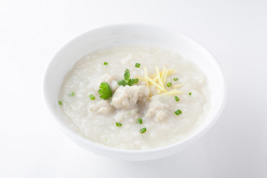 Thai rice porridge with pork.