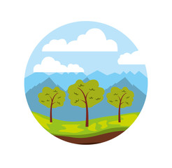 Fototapeta premium beautiful forest landscape icon vector illustration design