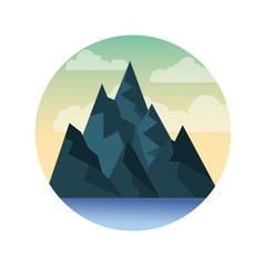 beautiful landscape with mountains vector illustration design