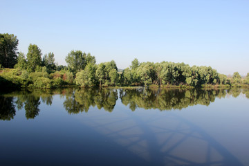 landscape with reflection in river