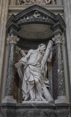Fototapeta na wymiar Sculpture of the apostle St. Andrew by Camillo Rusconi on the na