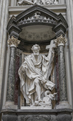 Fototapeta na wymiar The statue of St. Philip by Mazzuoli in the Archbasilica St.John