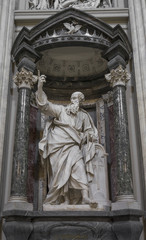 Fototapeta na wymiar The statue of St. Thomas by Le Gros in the Archbasilica St.John