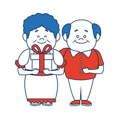 happy grandpa and grandma standing lovely people