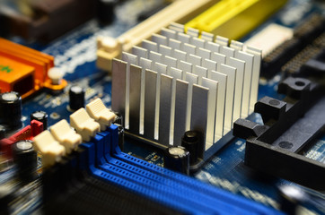 particular of a computer mothrboard. technology background.