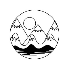 beautiful landscape with lake vector illustration design