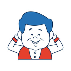 portrait happy grandfather man family person