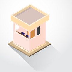 Flat 3D Design Security Lodge isometric - Vector Illustration