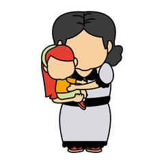 little girl and grandmother together family