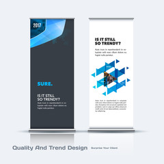 Abstract business vector set of modern roll Up Banner stand design template with colourful soft, rounded shapes