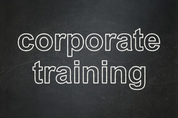 Fototapeta premium Education concept: Corporate Training on chalkboard background