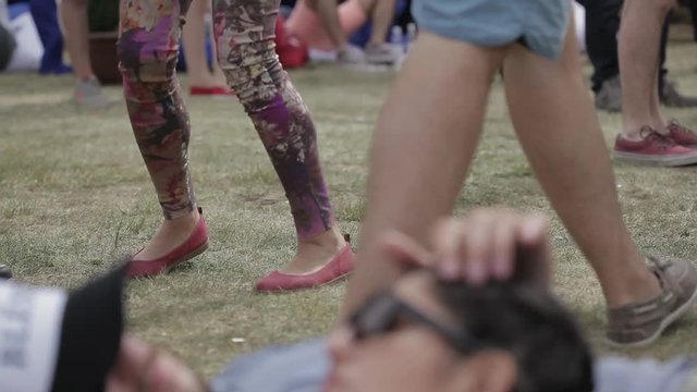 Music festival legs dancing
