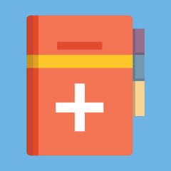 Medical book. Vector illustration, icon flat style design