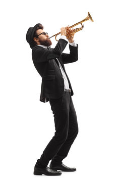 Musician playing a trumpet