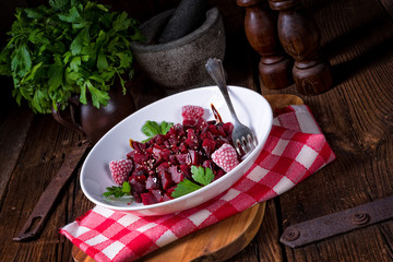 beetroot salad with raspberries
