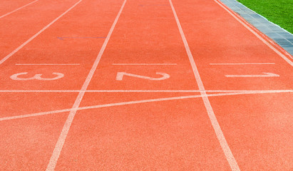 Running track numbers 1 2 3.