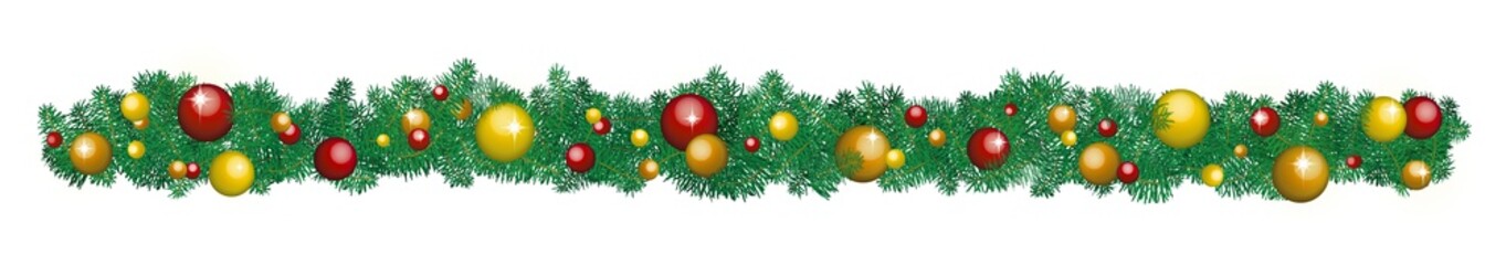 Noel guirlande sapin + boules 2 vecteurs © P666