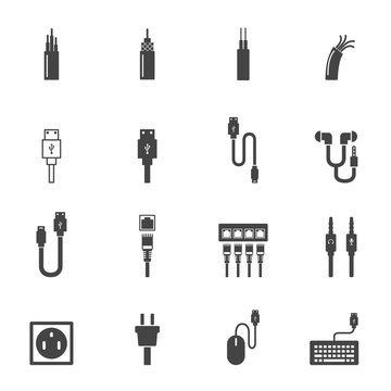 cable icons vector illustration