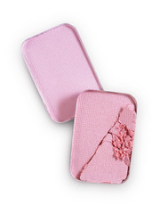 Pink crushed eyeshadow for make up as sample of cosmetic product