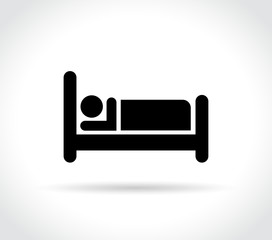 bed icon on white background - obrazy, fototapety, plakaty