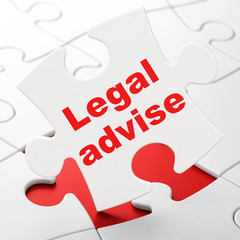 Law concept: Legal Advise on puzzle background