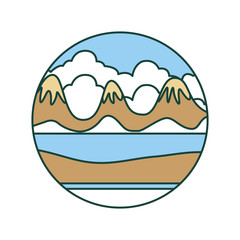 beautiful landscape with lake vector illustration design