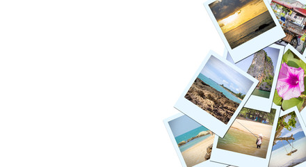 traveling collage with space for text
